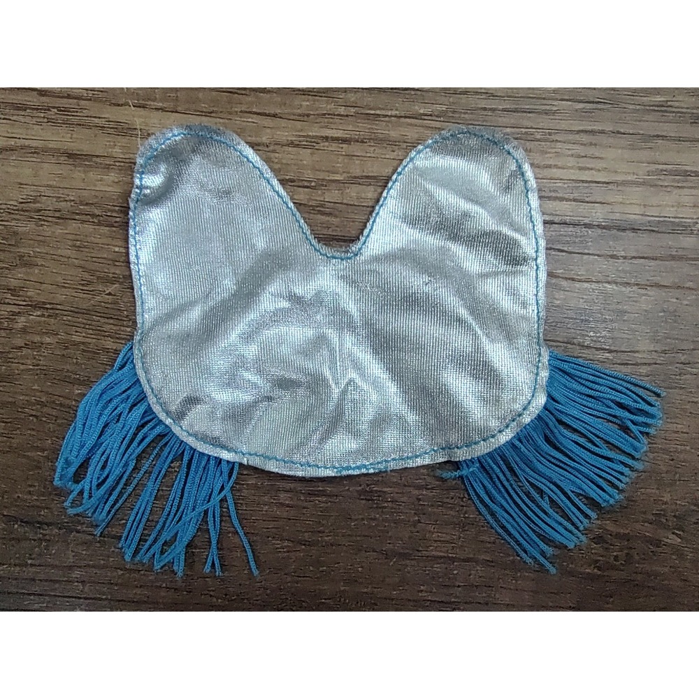 1993 Western Stampin Barbie Horse Star Silver Blue Fringe Saddle Blanket Z33